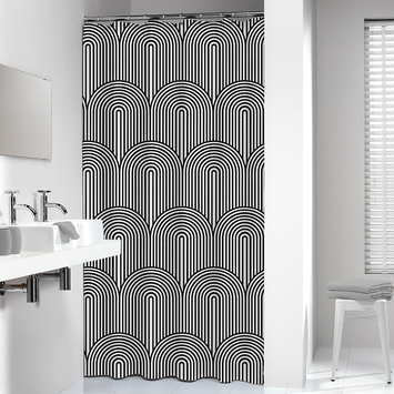 Sealskin douchegordijn brave 180x200cm zwart/wit