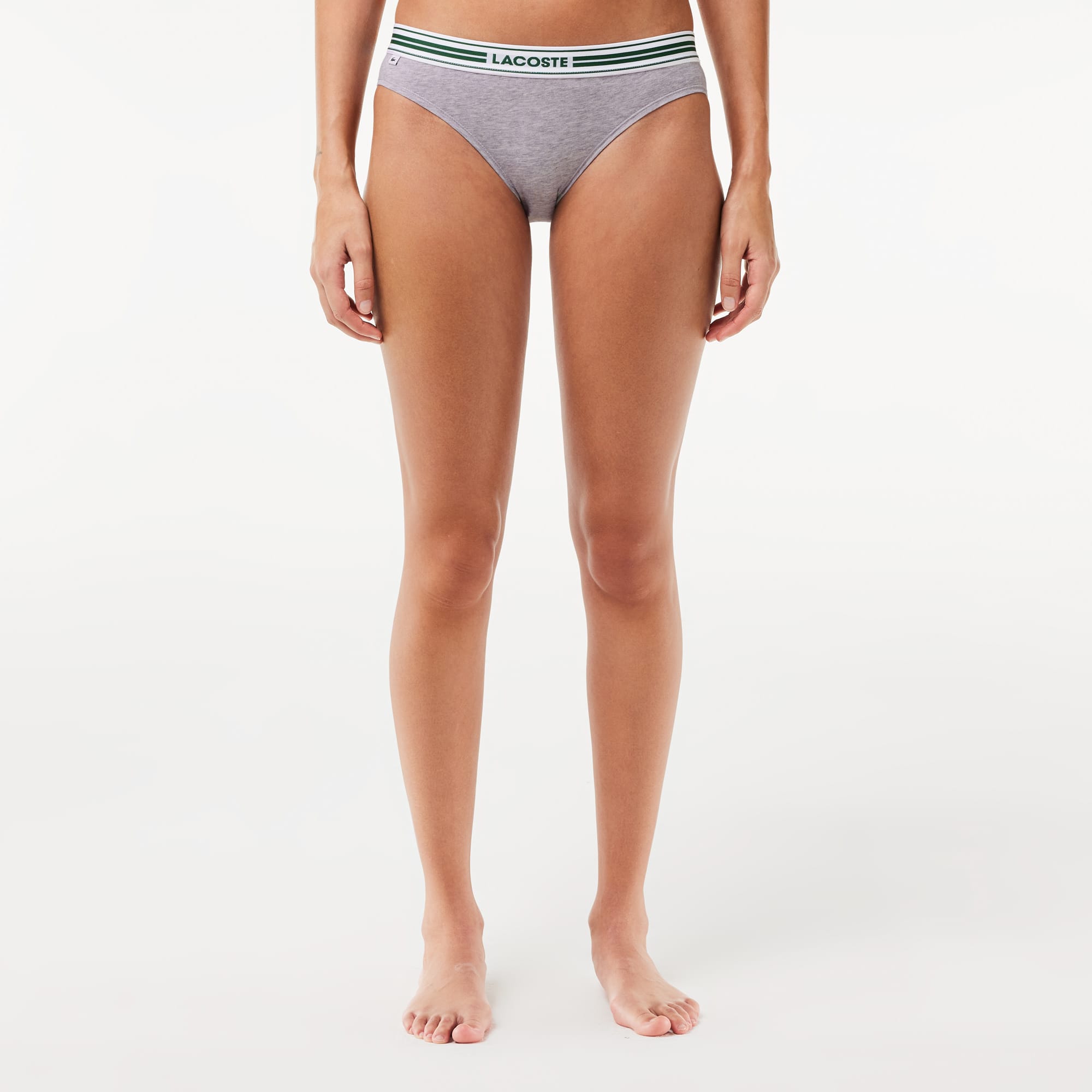 Culotte avec ceinture contrastée siglée Culottes & bas - Gris - Lacoste - Femme