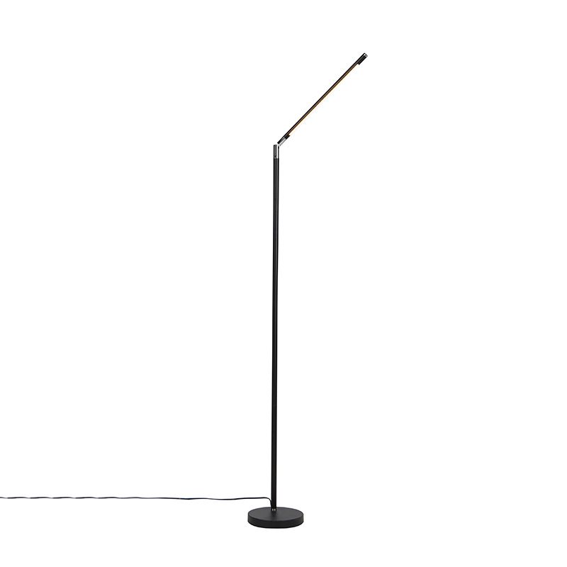 Moderne vloerlamp zwart incl. LED met touch dimmer - Berdien