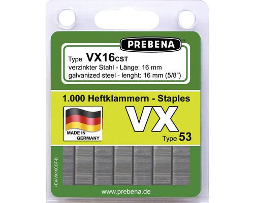 Nietjes Prebena Type VX16 CST-B 1000 stuks