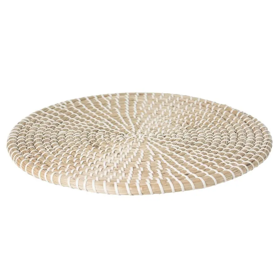Secret de Gourmet Tafel Placemat - zeegras - wit - D35 cm