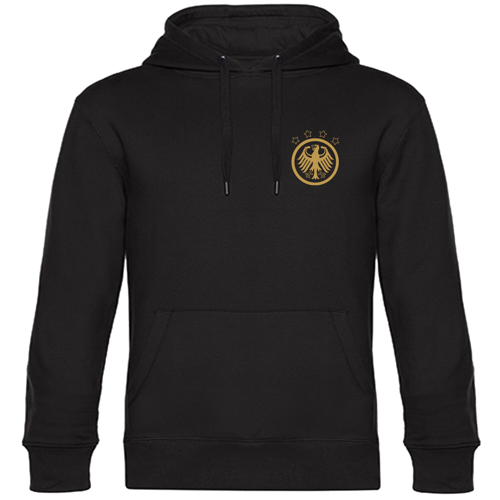 multifanshop® Kapuzen Sweatshirt - Deutschland - Adler Retro Gold - Druck gold metallic