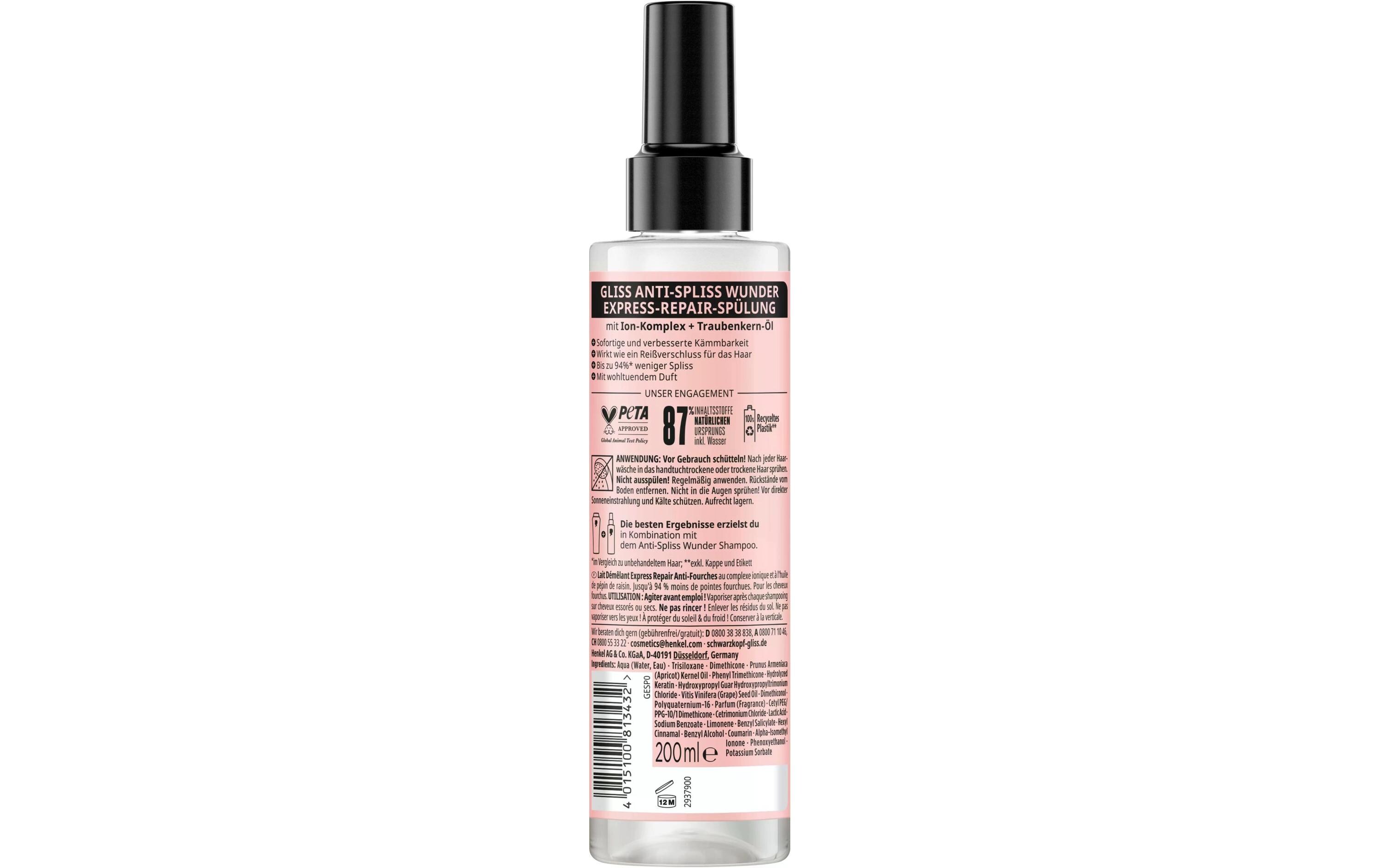 Haarspülung Anti-Spliss Wunder 200 mlRepair-Conditioner sorgt für langanhaltende Splissversiegelung