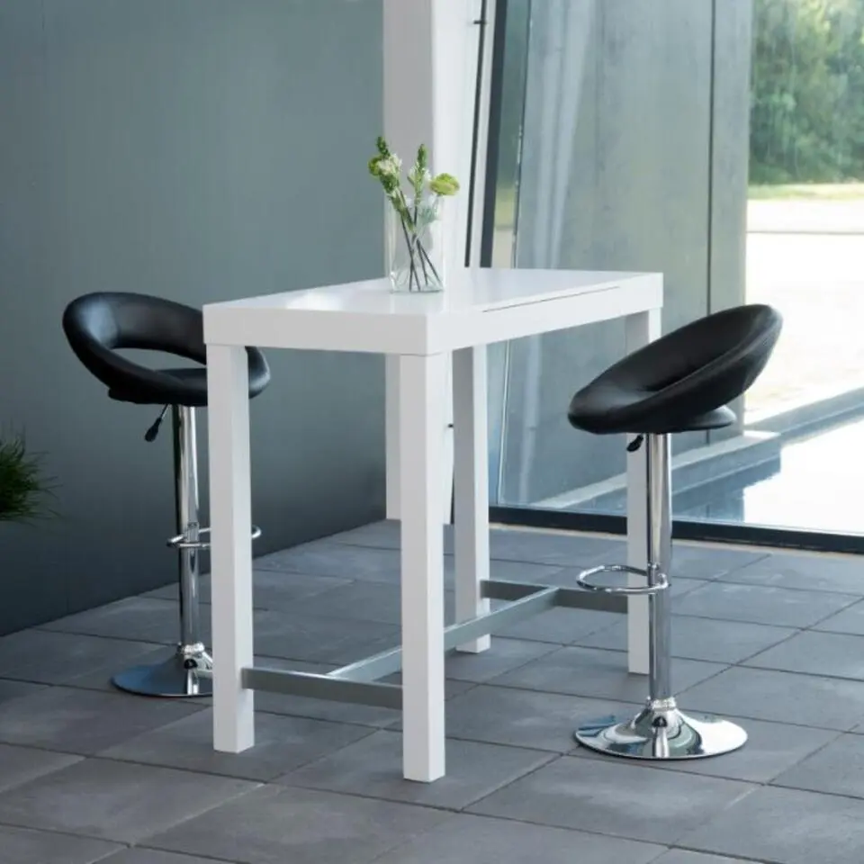 Barkruk - Zwart PU leer - Zithoogte 79cm - Trana - Set van 2