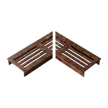 Stonewish Ultra Drain L-rooster corten recht patroon