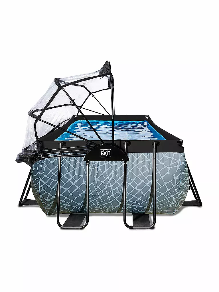 EXIT TOYS Stone Pool 540x250x100cm mit Abdeckung und Sandfilter- und Wärmepumpe keine Farbe