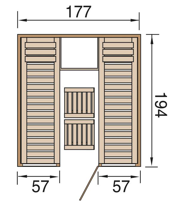 Weka Sauna Kaarina mit Glastür