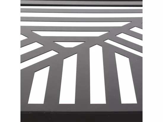 VANIA - Console en Métal Noir Plateau Motifs Géométriques