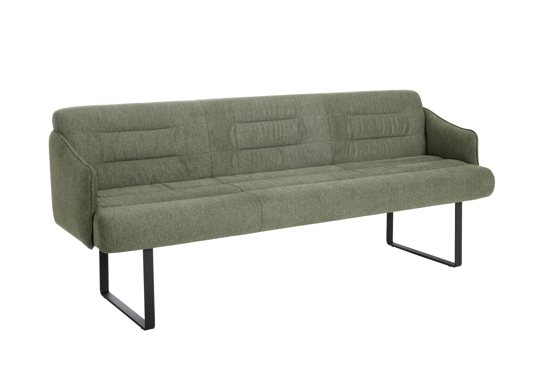 MONDO Bank mit Rücken und Armlehnen 206 x 85 cm grün/schwarz