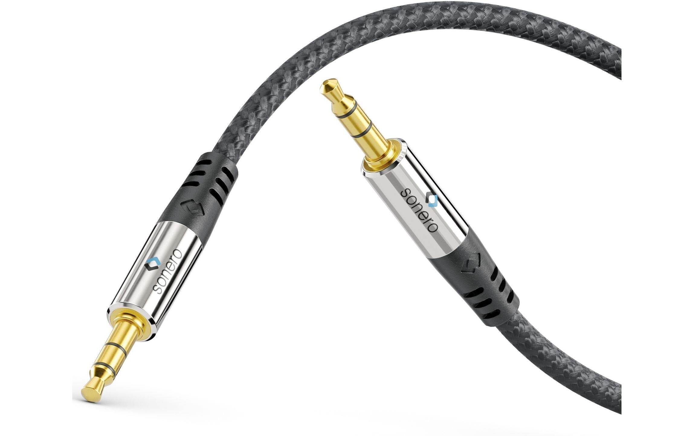 Audio-Kabel 3.5 mm Klinke mit Nylonmantel 0.5 mPremium Stereo-Klinkenstecker