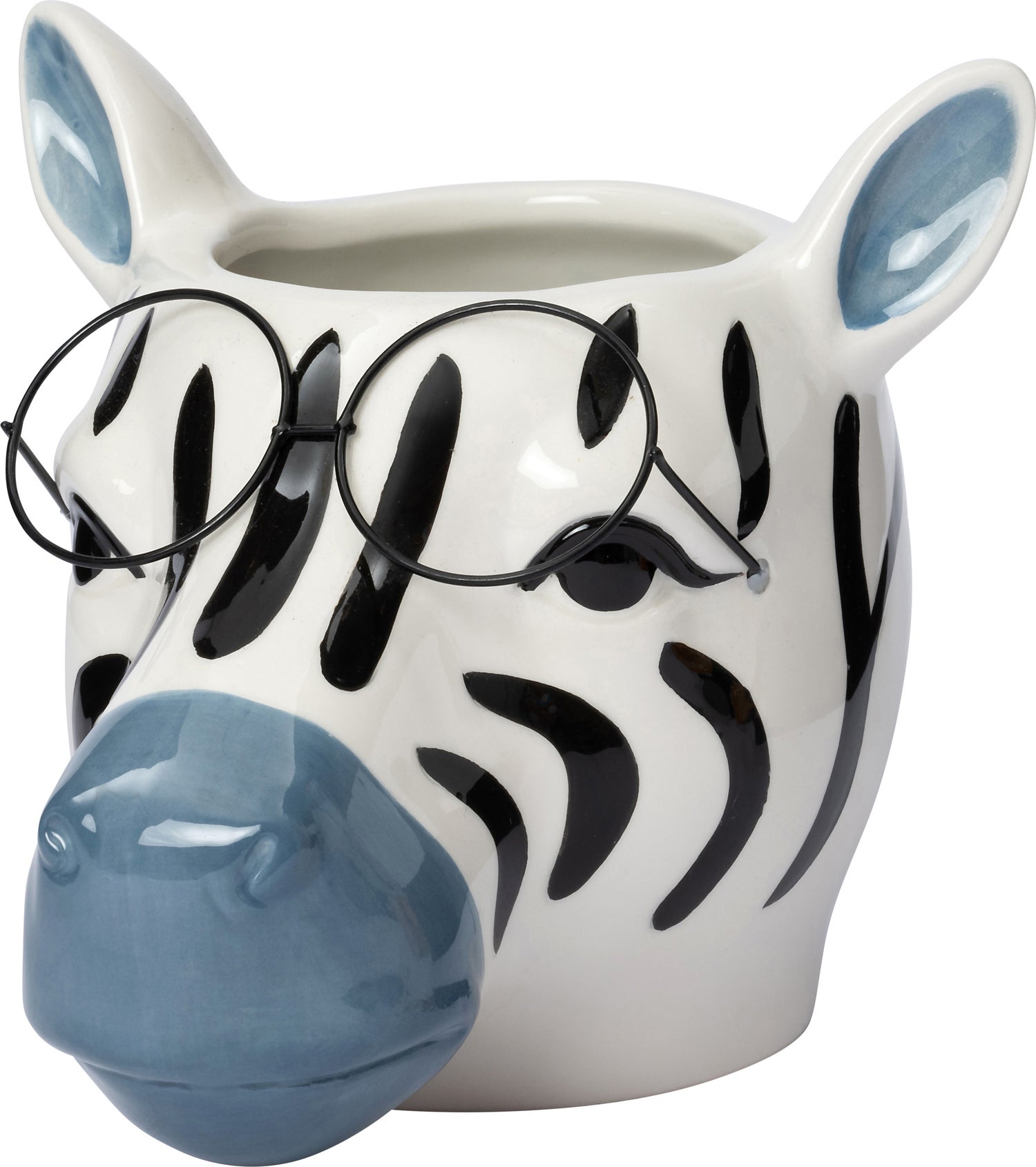 Intratuin bloempot Zebra met bril multi 15,8 x 13,3 x 12,5 cm