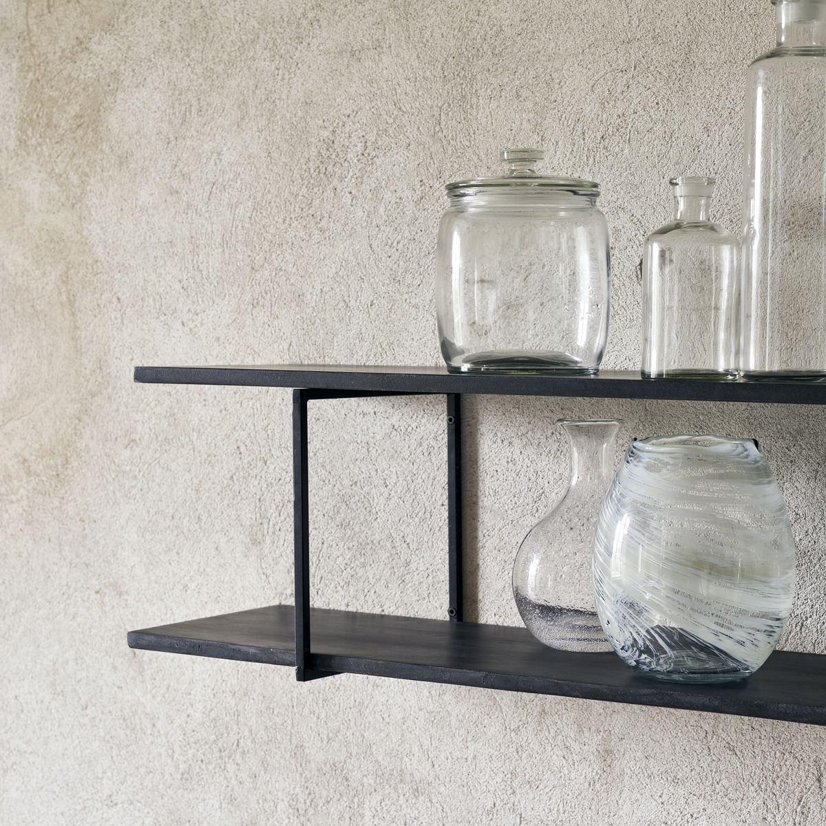 House Doctor wandplank Woods zwart L