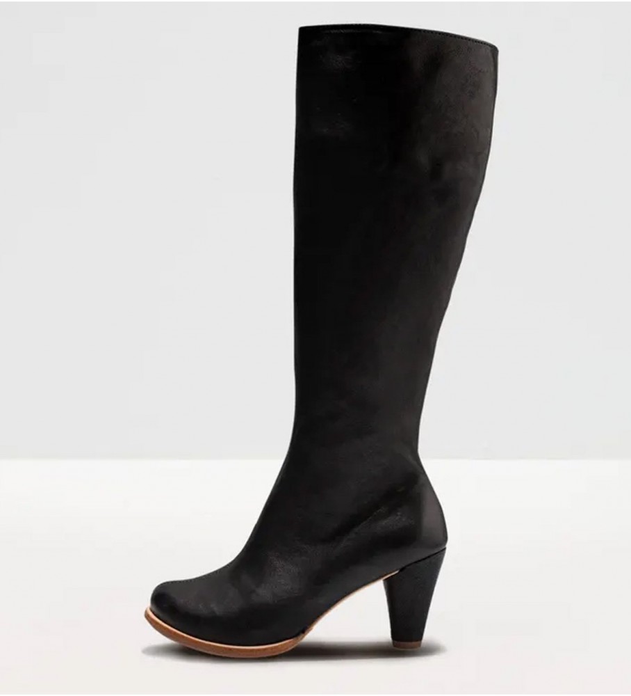 Botas Neosens S966 Beba em couro preto - Altura do salto: 7,5 cm -