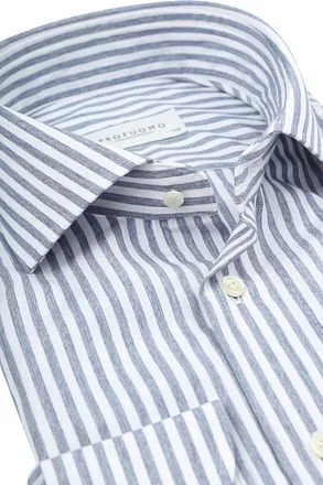 Profuomo Overhemd Streep Blauw PPWH10032A-M kopen