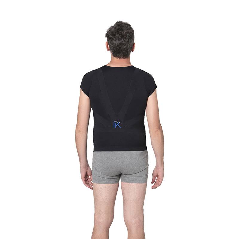Correcteur de posture Homme Lyne Up t-shirt seconde peau Noir