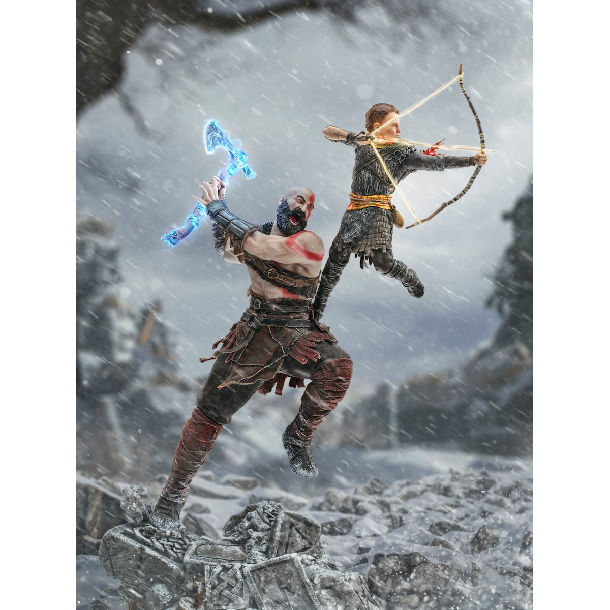 Iron Studios God of War actionfigur (Kratos & Atreus)