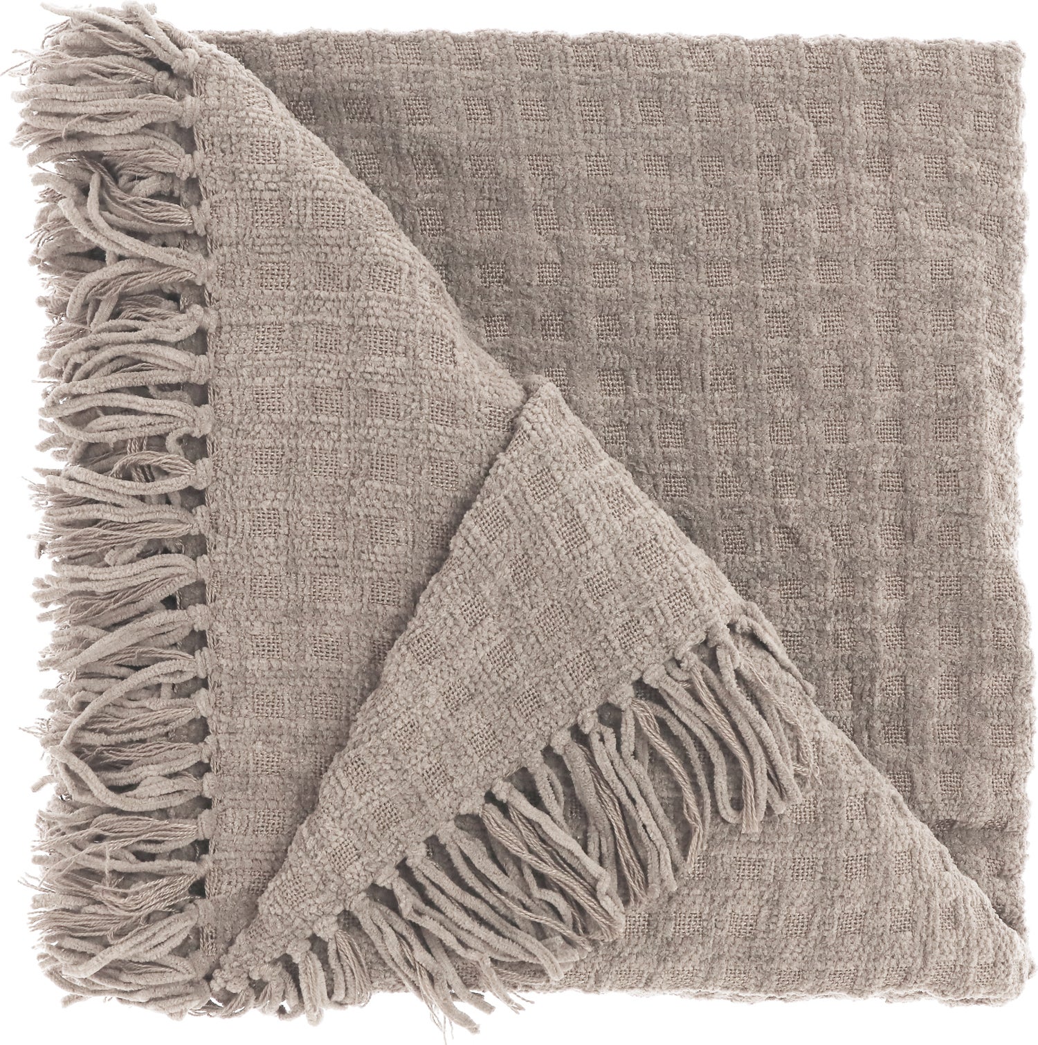 Unique Living plaid Verlin taupe 130 x 180 cm