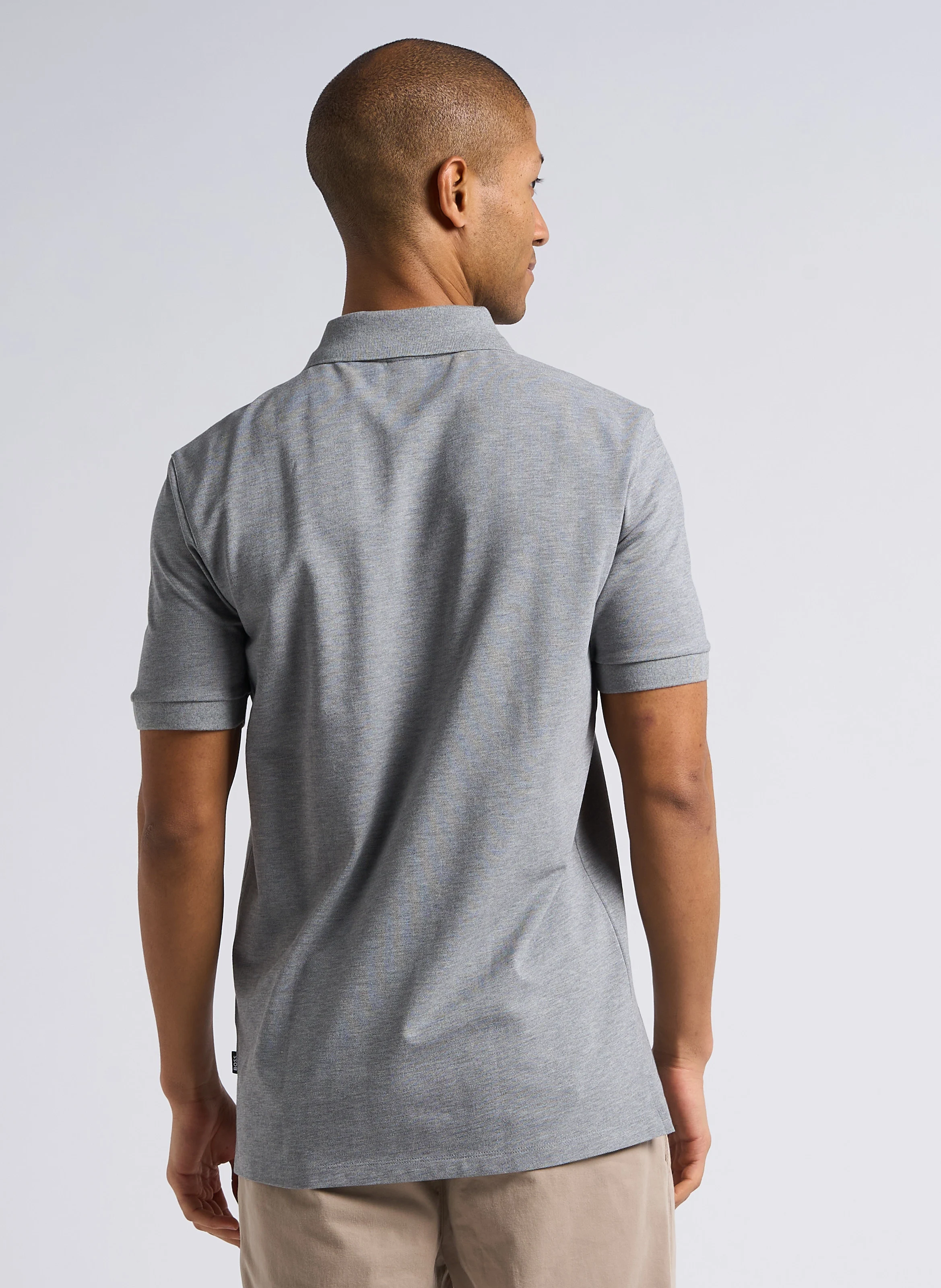 Polo regular-fit en coton bio| Gris