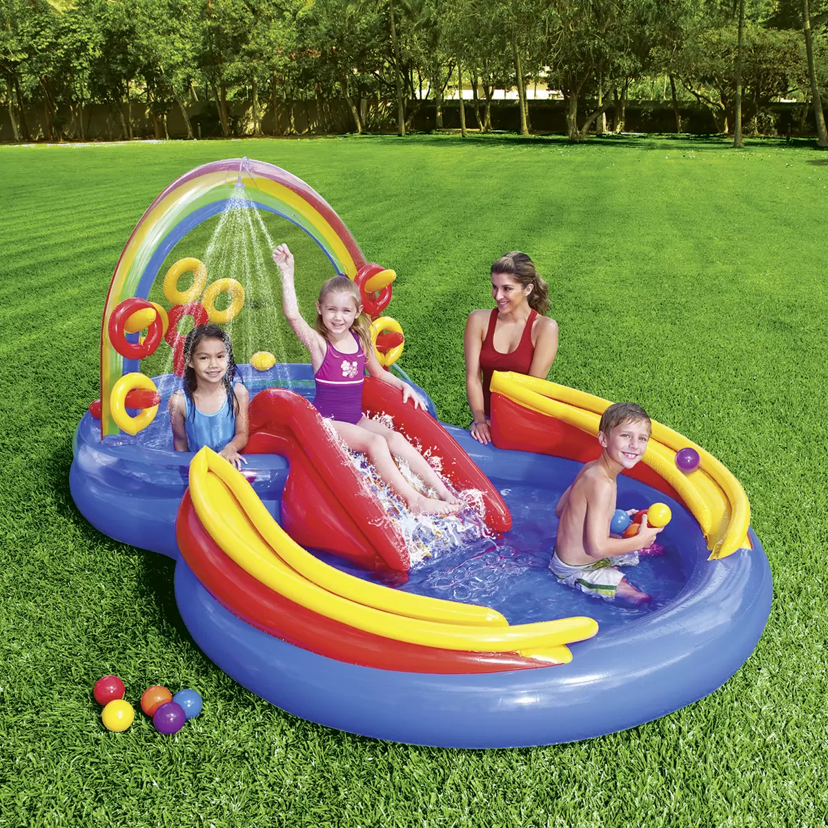 Pool Play Center Regenbogen Bunt
