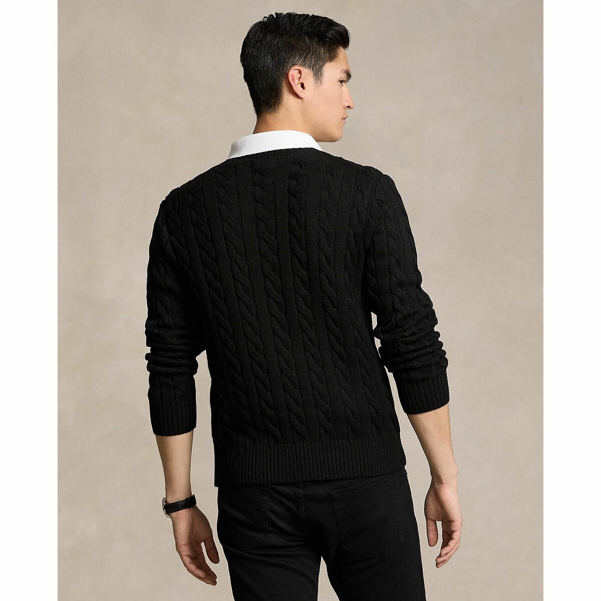 POLO RALPH LAUREN<br>Suéter de algodão trançado
