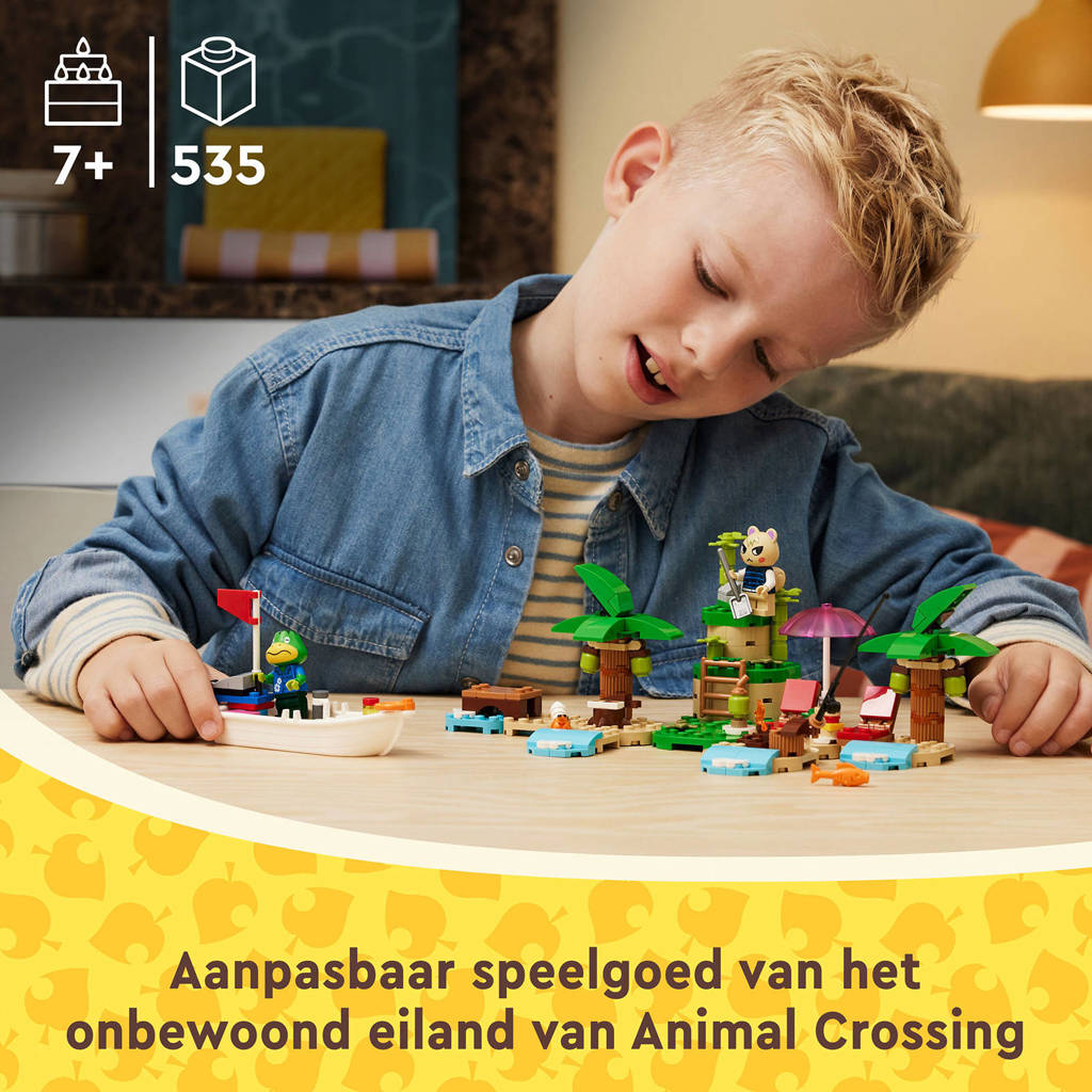Vrolijke speelse bouwsetKapp'ns eilandrondvaart Speelgoed met 2 Dieren Figuren en Boot 77048