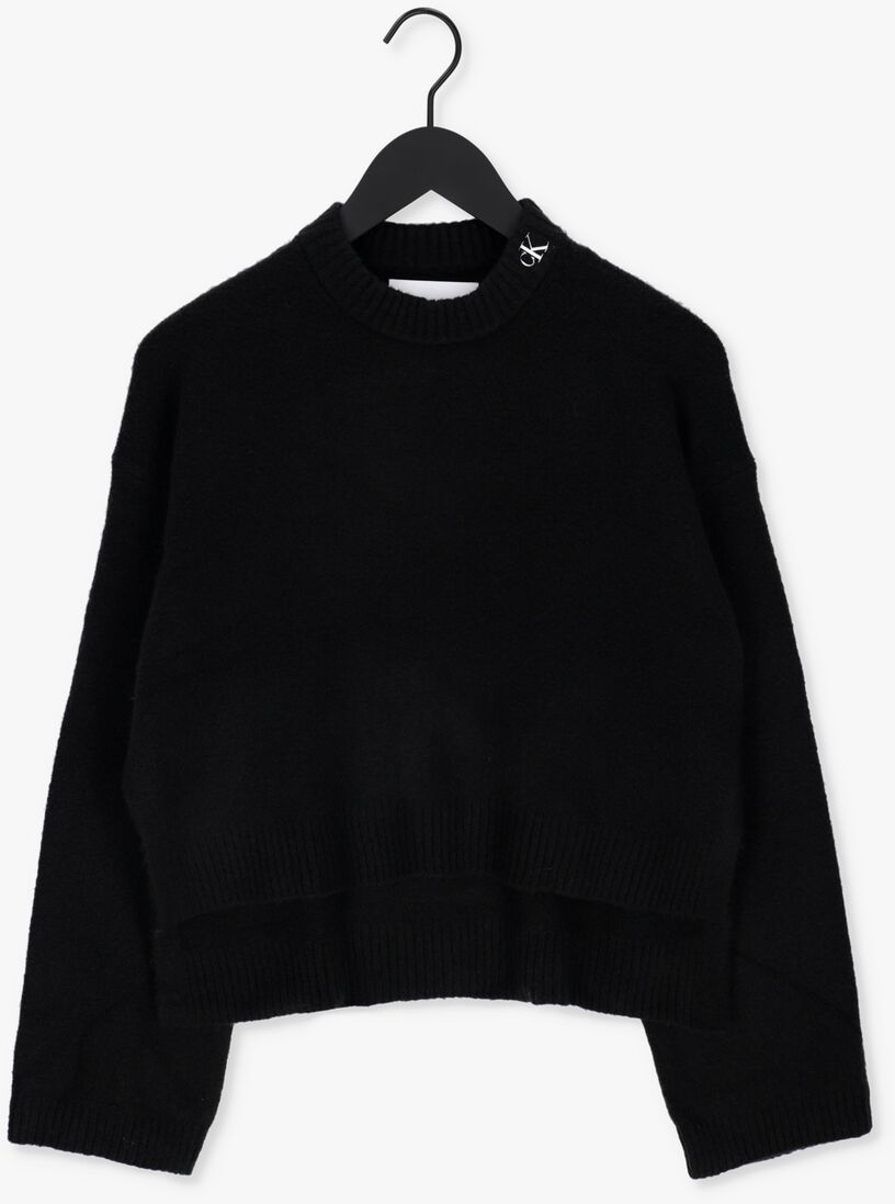 CALVIN KLEIN zwarte calvin klein trui fluffy wide open sleeves sweater