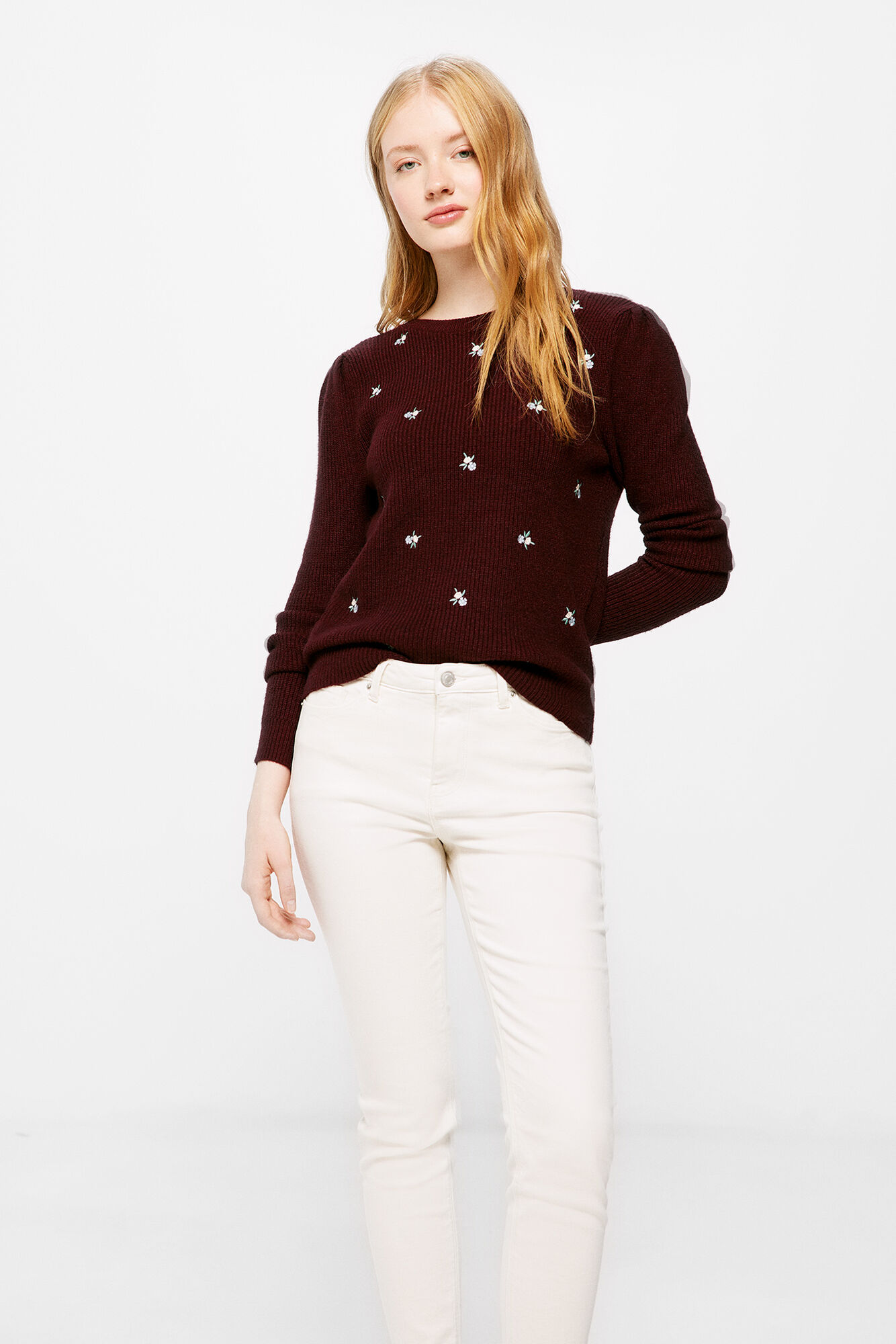 Jersey floral bordado