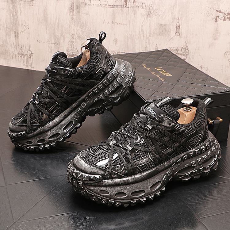 Mr Ozera - Veterschoenen met letters en platform