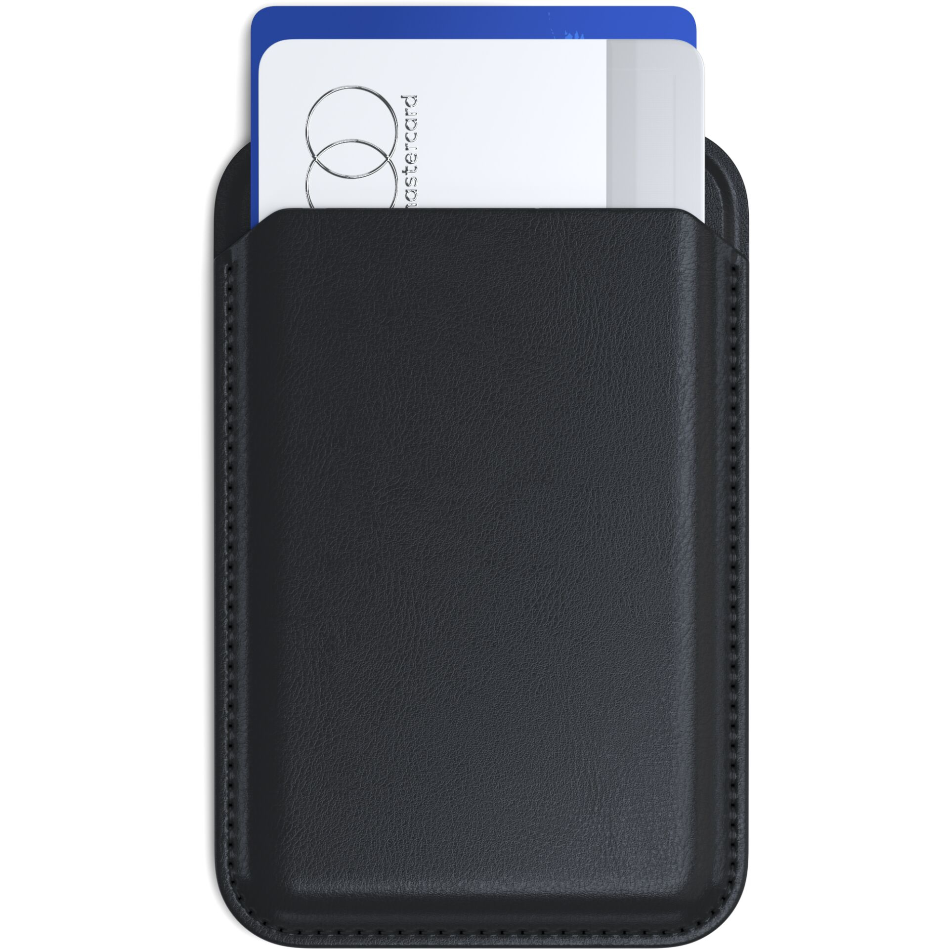 Magnetische MagSafe iPhone Vegan Leder Wallet Kreditkarten Halterung   Kickstand Aufsteller (ST-VLWK) - Schwarz