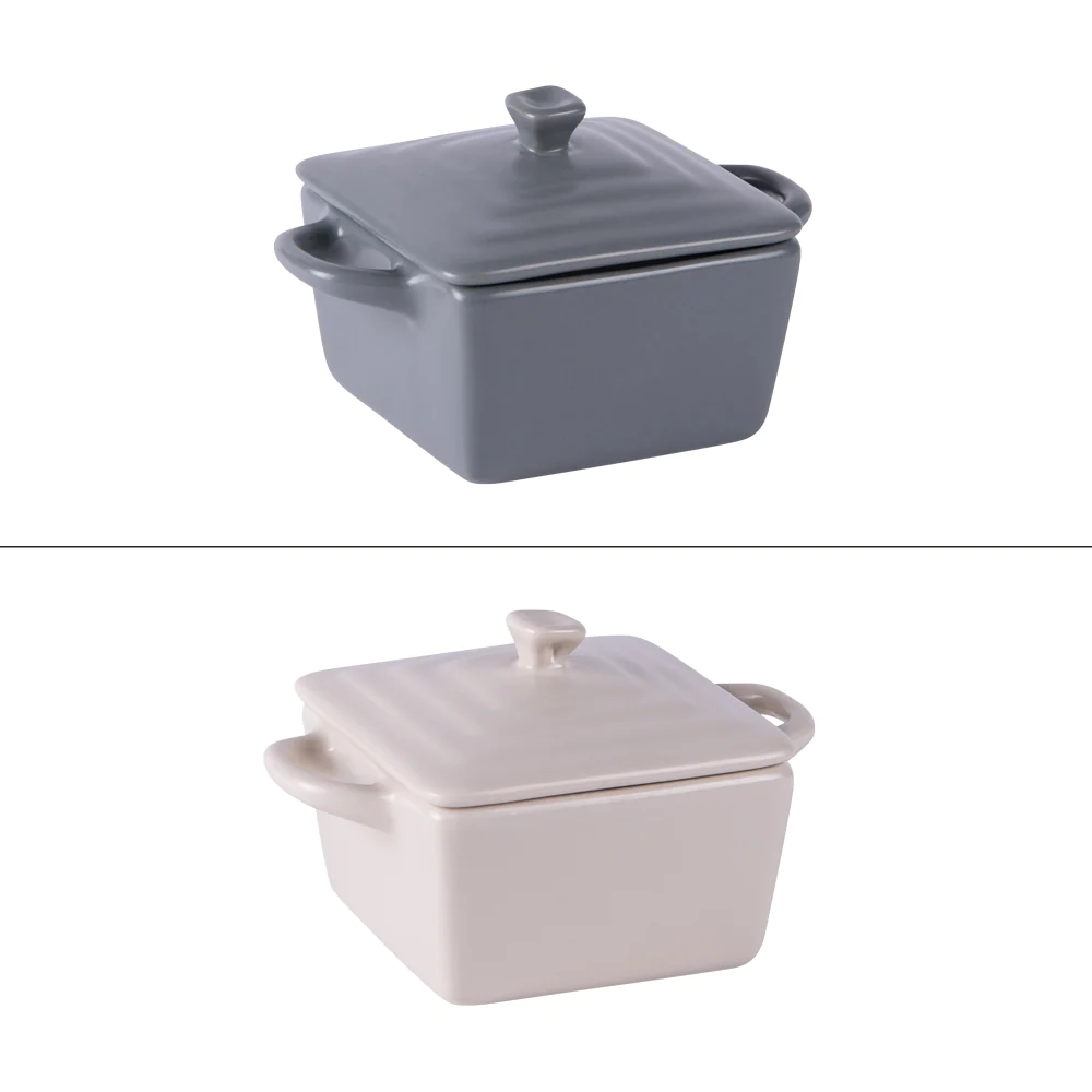 Mini cocotte carré 13 cm en grès (lot de 2) Table passion