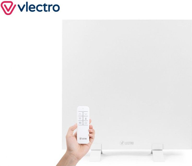 Vlectro - Slim Infraroodverwarmingspaneel - 350 W - Wit - Met Timer