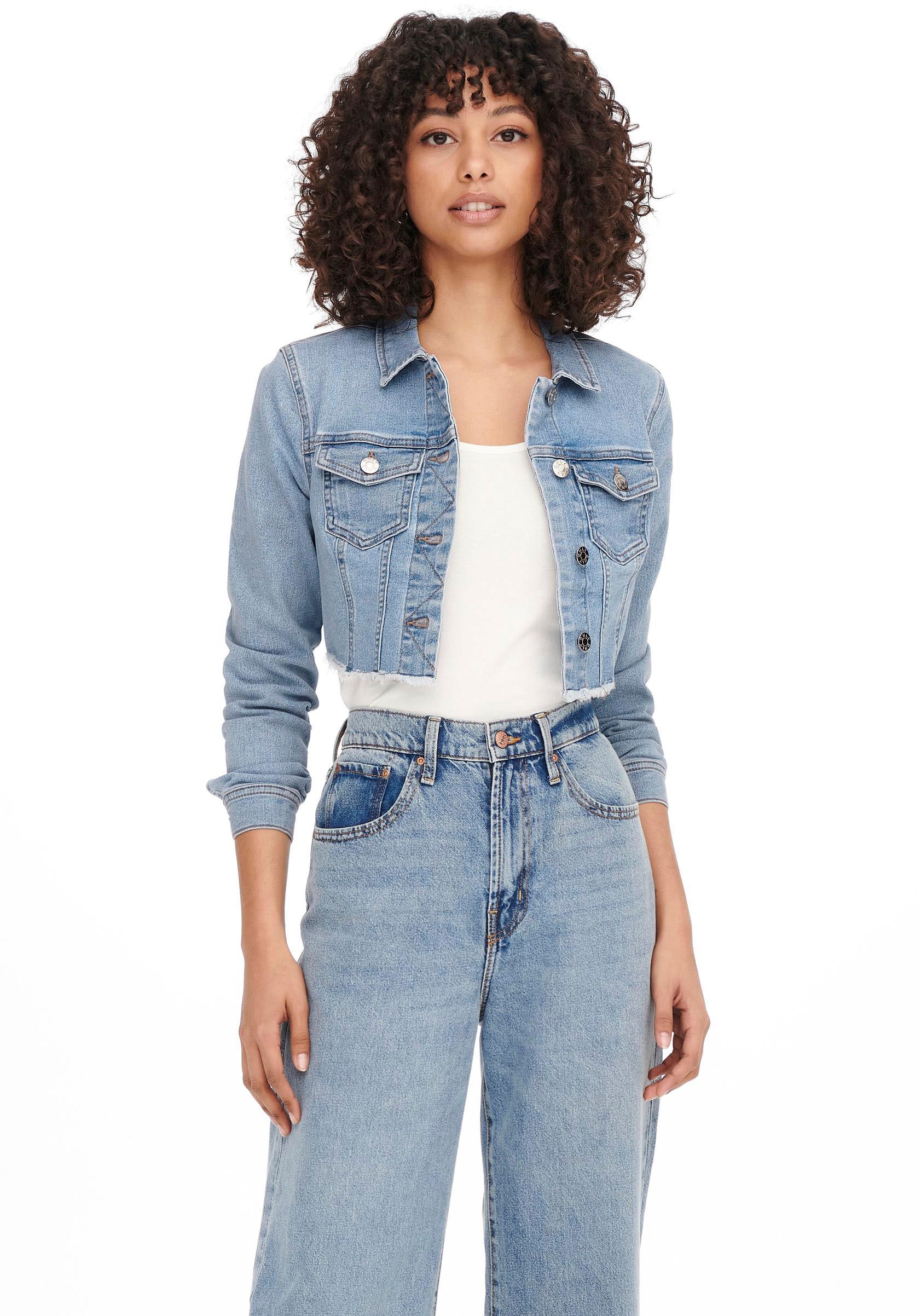 ONLY Jeansjacke »ONLWONDER LS CROPPED DNM JACKET GUA NOOS«