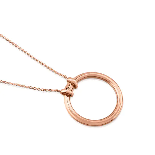Colar com banho de ouro rosa 18k sobre prata e argola de 28mm.