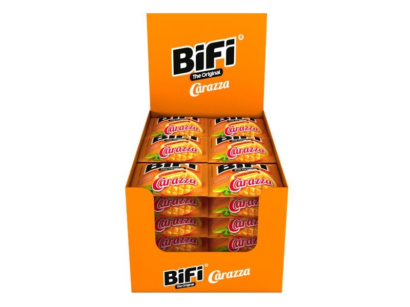 BiFi Pizza Snack Carazza 30 x 40 g Herzhaftes Weizengebäck mit einer Füllung aus Fleisch, Käse und Tomatensauce