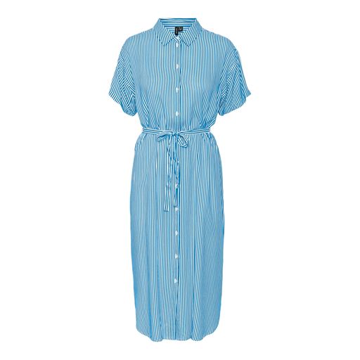 Vero Moda Bumpy Skjortekjole, Ibiza Blue/Snow White, L