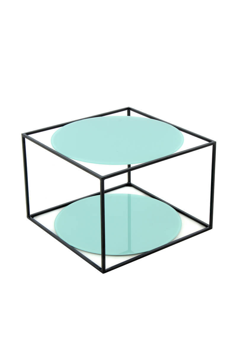Beistelltisch CODY - grün-schwarz - 50x50 cm