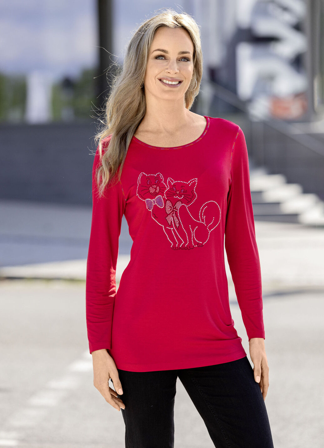 Shirt mit Katzenmotiv