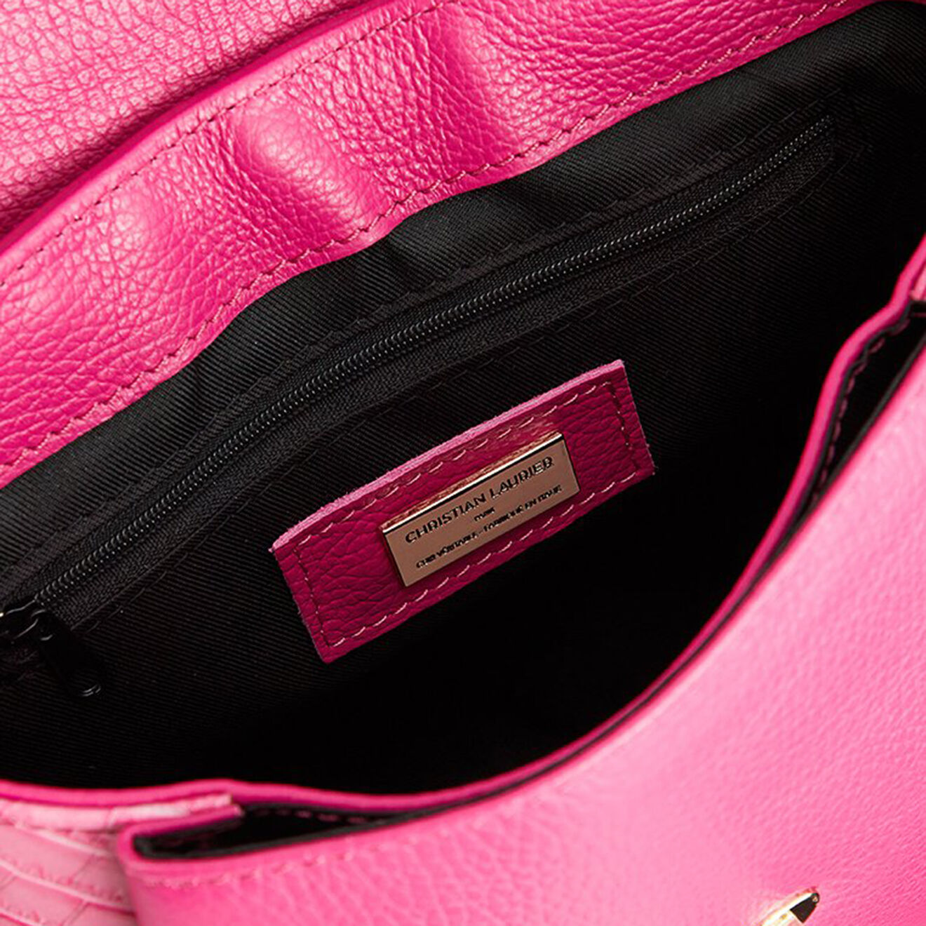 Christian Laurier Sac à main en Cuir Yasmin fushia - 22x19.5x10 cm