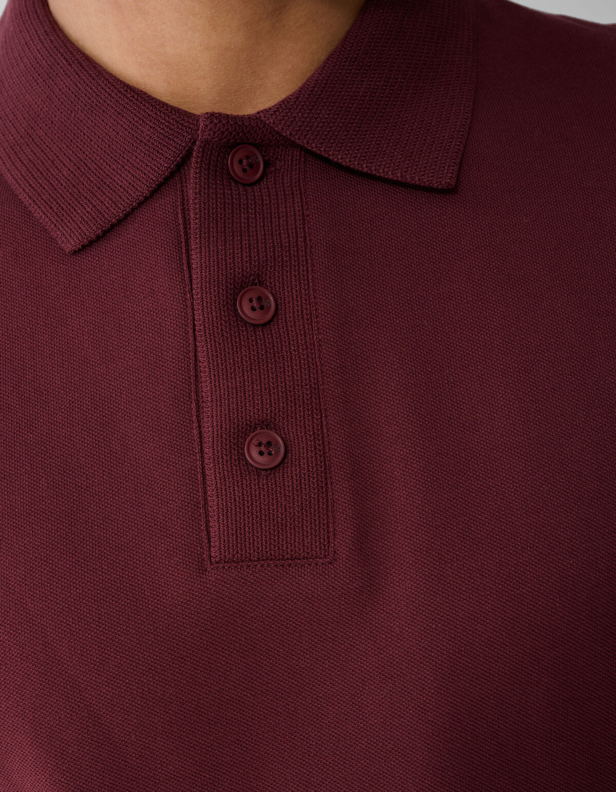Gebreide Polo Donkerrood