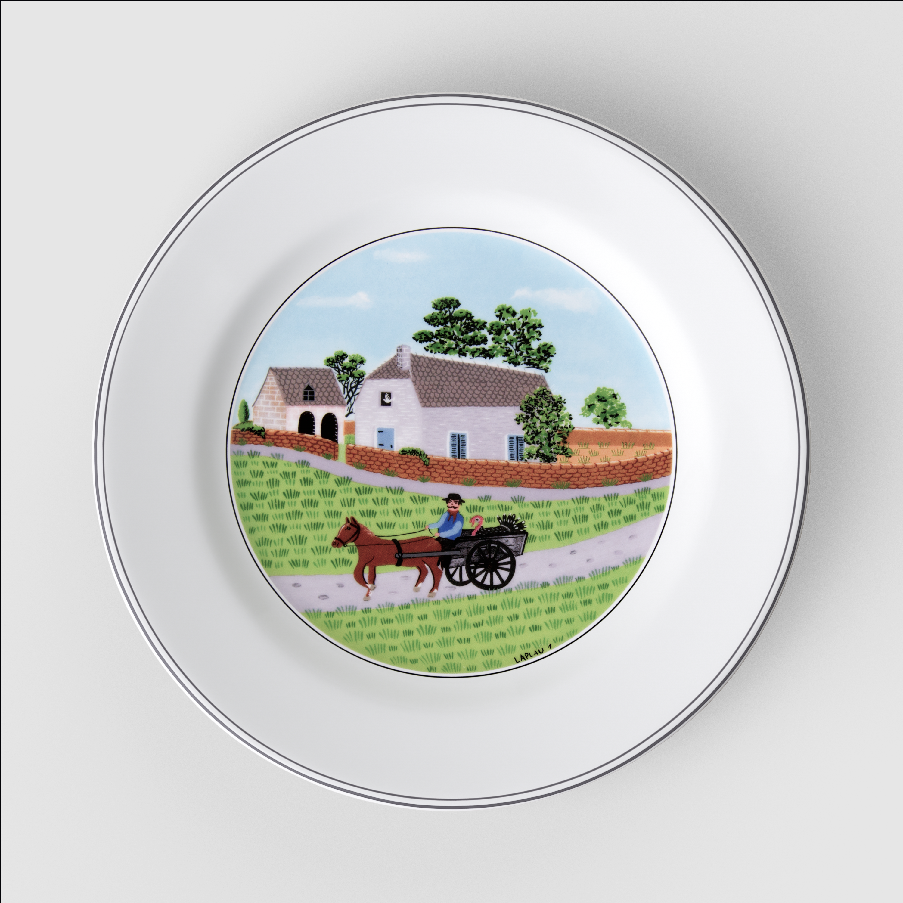 Design Naif Appetizer and dessert plate Multi-colored, 8.3'', Premium Porcelain