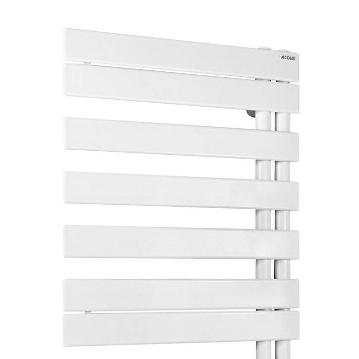 Sèche-serviettes électrique à inertie fluide Acova Alpaga asymétrique grey aluminium 750W