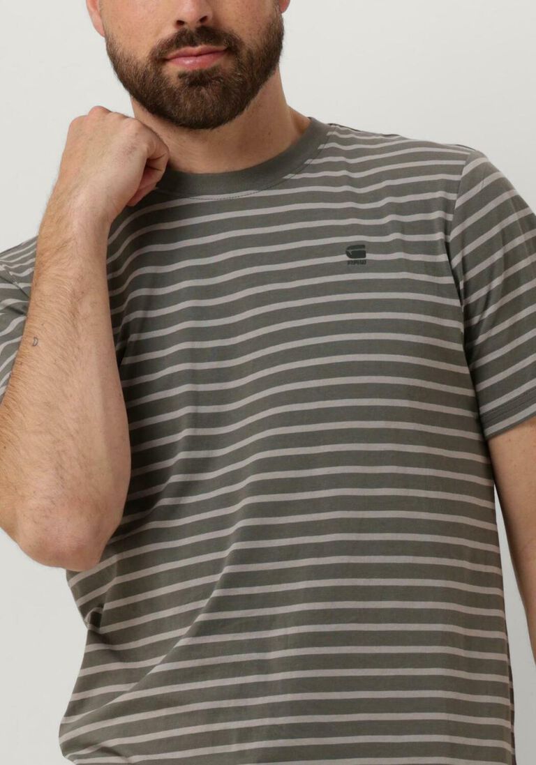 G-STAR RAW grijze g-star raw t-shirt stripe slim r t