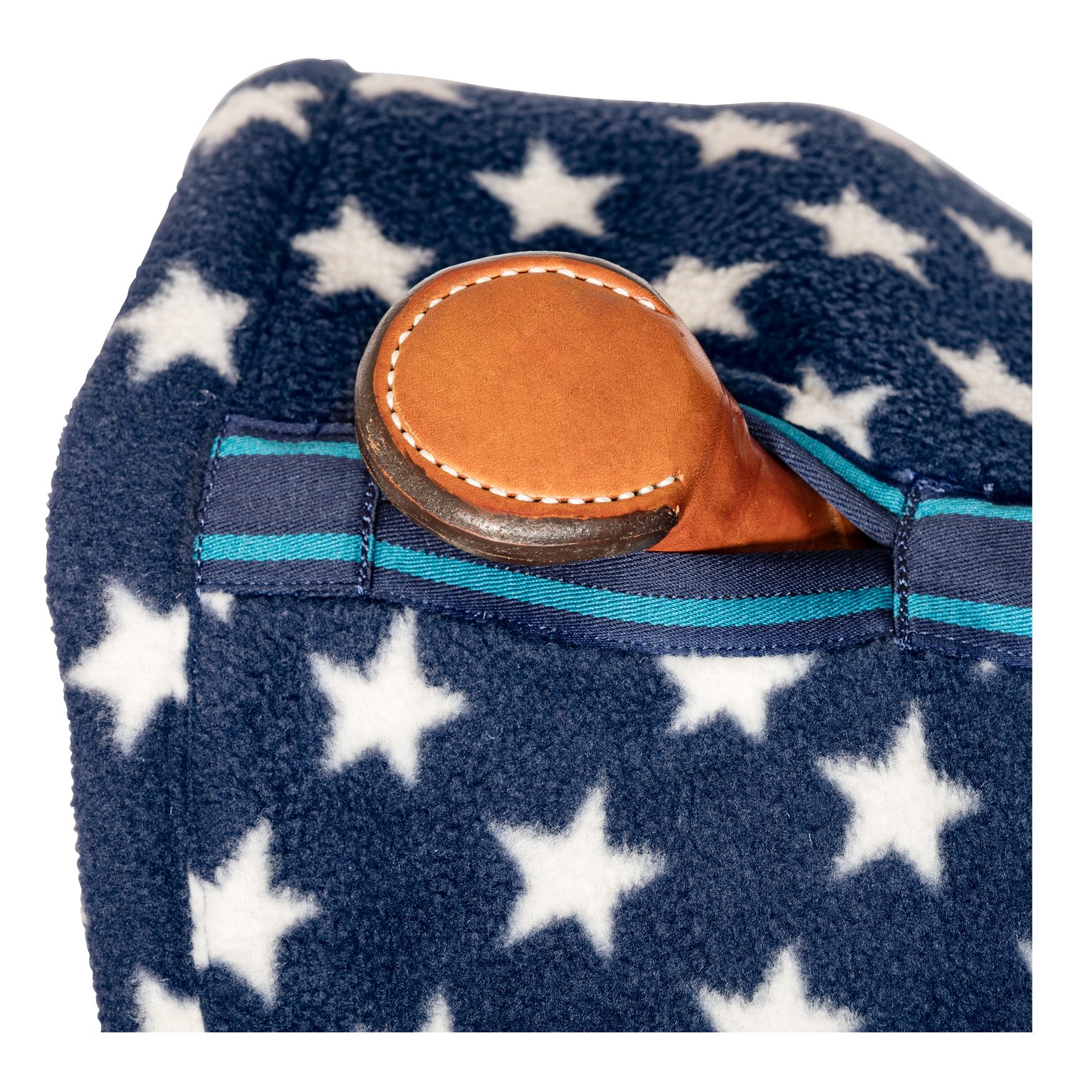 L-pro West Western Fleecedecke mit Hornausschnitt  - petrol/navy