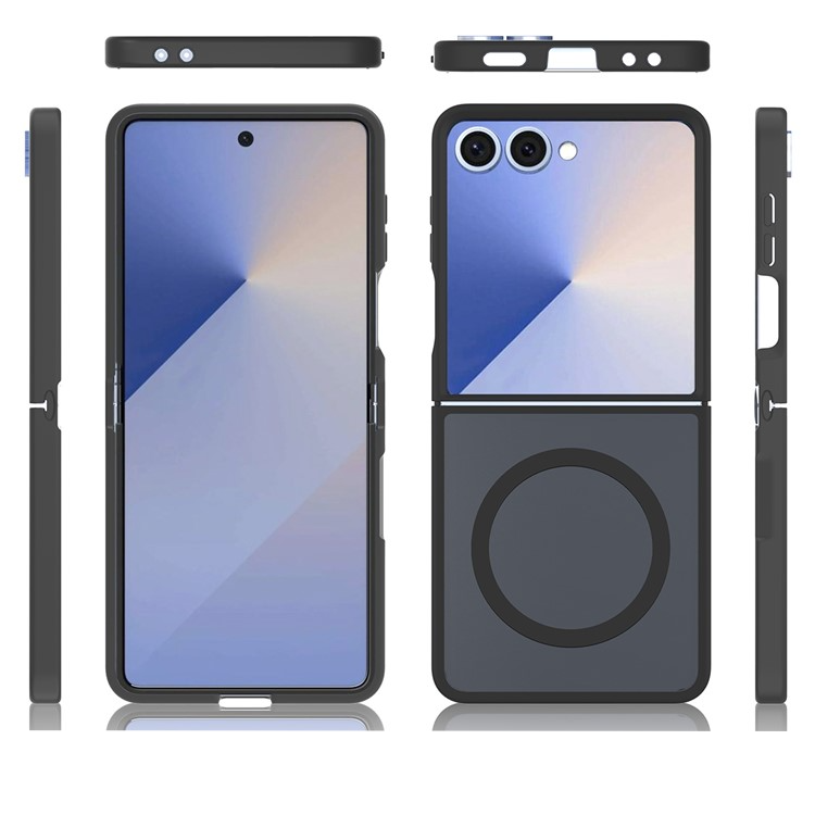 Samsung Galaxy Z Flip7 Hybrid Hardcase Hülle TPU Bumper   Kunststoff Rückseite MagSafe-Modul - Rosa / Transparent