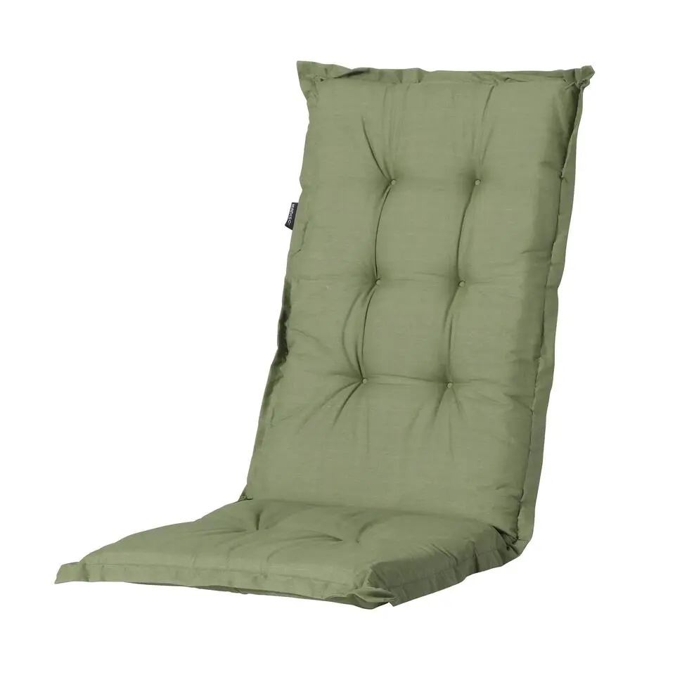Madison - Tuinstoelkussen Hoge Rug Basic green - Ca. 123x50 cm - Set van 4