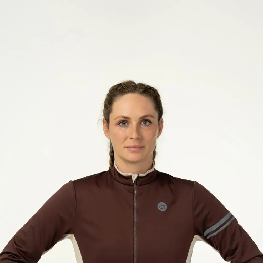 AGU Performance Winter Fietsjack Donkerrood/Beige Dames