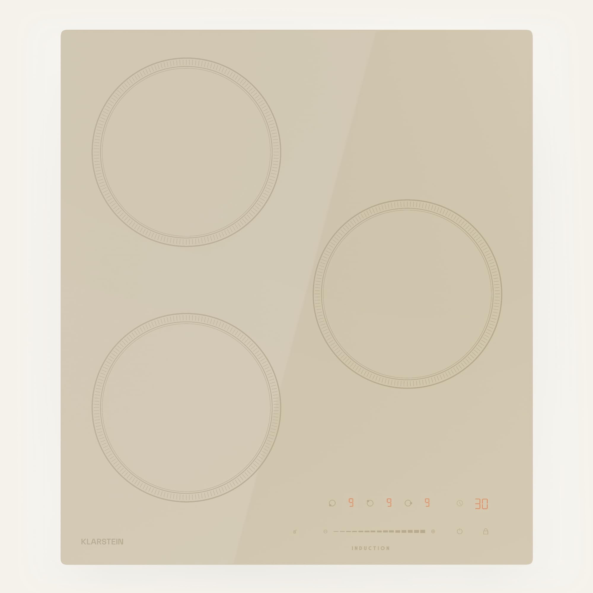Klarstein Victoria Plaque À Induction Encastrable - 3 Zones, 6600 W Avec Boosters, Commande Tactile À Curseur, Minuterie & Verrouillage Parental, Vitr