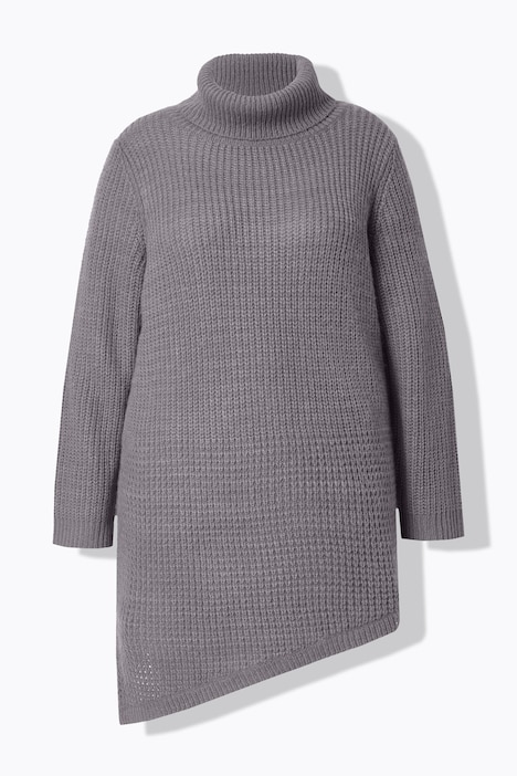 Pullover, Straight Fit, Strukturstrick, Zipfelsaum