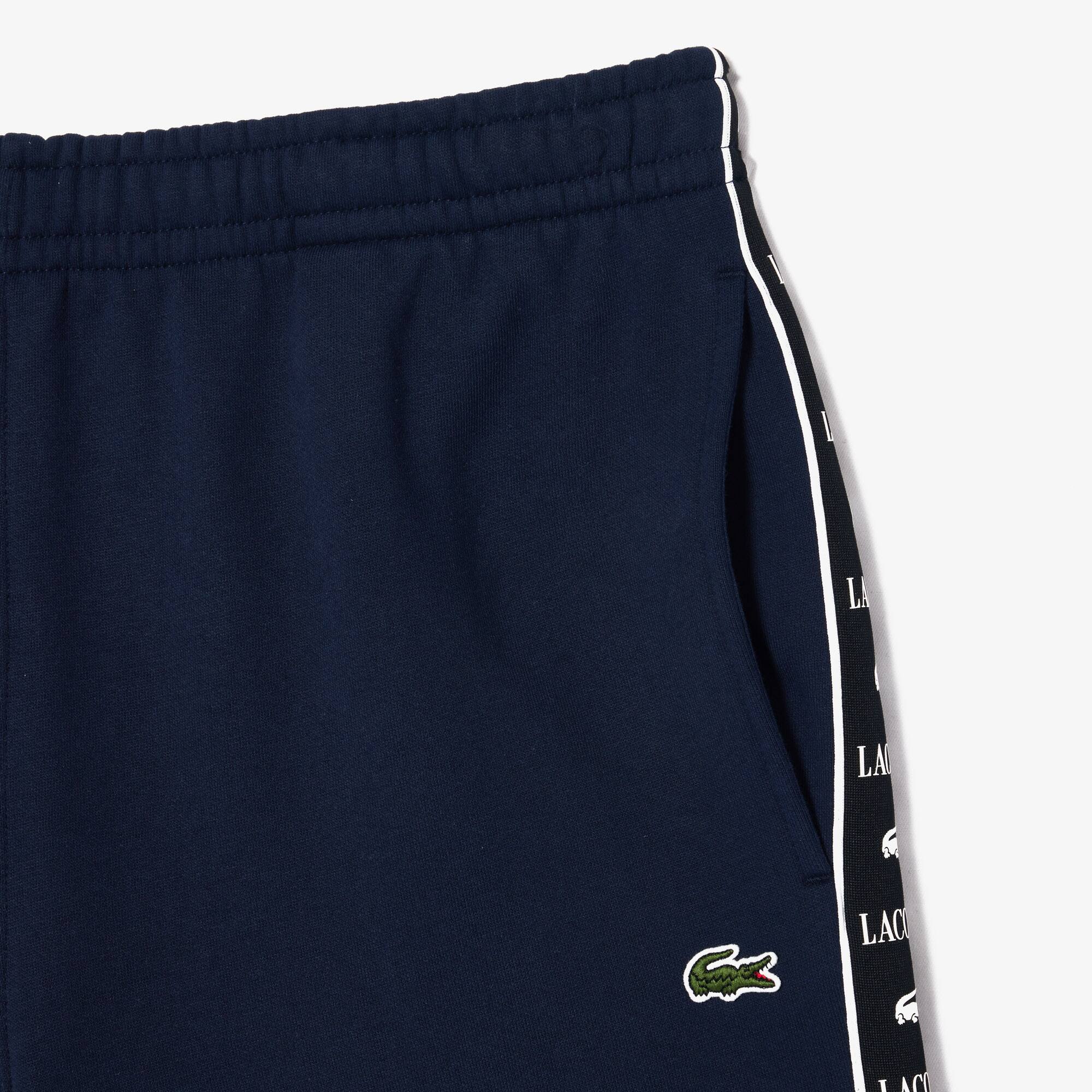 Jogging-Shorts aus Fleece mit Logostreifen Bermudas - Blau - Lacoste - Herren