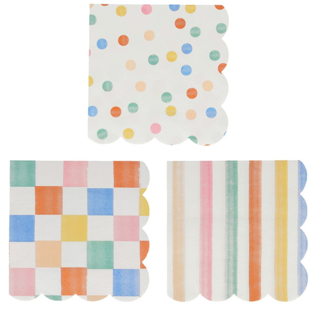 Meri meri servetten colourful pattern - large - 16st